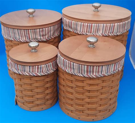 In excellent vintage condition No damages that I could find Please see photos for detail. . Longaberger canister set
